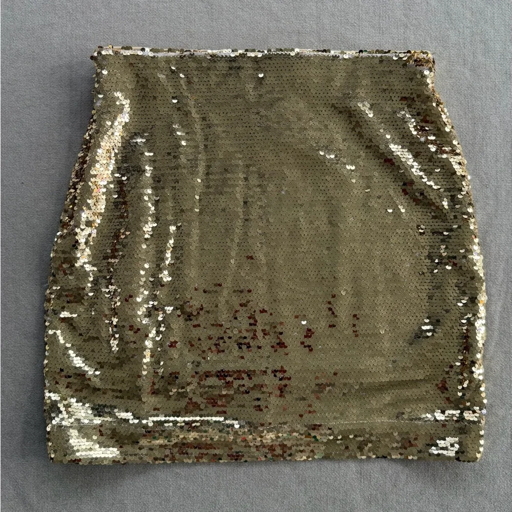 Vici Gold Sequin Mini Skirt